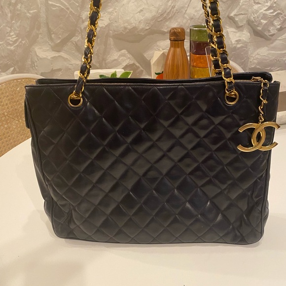 Rare Chanel quilted shoulder bag | Navy blue leather | Gold hardware - Picture 2 of 9